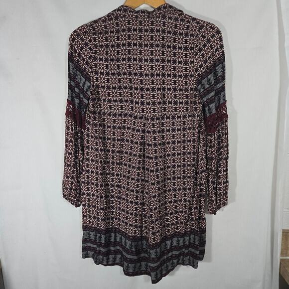 J. Roberts Multicolor Bohemian Crochet Trim Tassel Peasant Tunic Beaded Medium - Picture 9 of 12